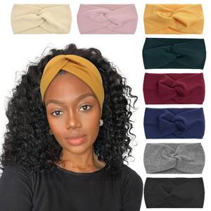 lot 9059 image: AQOKKA Elastic Knotted Headbands for Women Criss Cross Head Bands for Womens Hair Non Slip Boho Wrap Twisted Hair Accessories