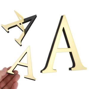 lot 9091 image: uxcell 3D Alphabet Mirror Wall Stickers, 4 Acrylic Alphabet Wall Decal Self-Adhesive House Letter Number Home Decor Art Letter Sign for Living Room, Bedroom Decor(Letter A)