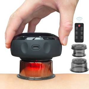 lot 9103 image: Becommend 5-in-1 Remote Cupping Kit for Massage Therapy with 20-Level Suction &amp Heat, Red Light Cupping Set with 2 Replaceable Cups for Back Pain, Knots, Soreness Relief (Black)
