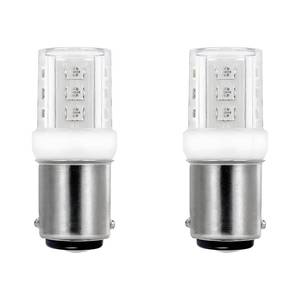 lot 9117 image: Makergroup 1076 1142 1004 90 Red Color LED Light Bulbs, BA15D Double Contact Bayonet Base for Marine Navigation Anchor Stern Lights RV Camper Trailer Motorhome 10-40VDC 2-Pack