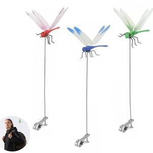 lot 9119 image: Dragonfly Clips Bug Repe Llent - 3D Fake Dragonfly Hat Clips,3 Pack Clip on Dragonfly for Garden Decor IndoorOutdoor Deer and Horse Fly Deter Rent for Patio,Garden