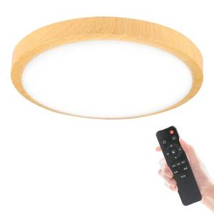lot 9122 image: Modern Dimmable Wood Flush Mount Ceiling Light, 3500K-6500K 3CCT Round Close to Ceiling Lighting Fixtures, Minimalist LED Ceiling Lamp for Bedroom, Kitchen, Hallway, Laundry Room-8in