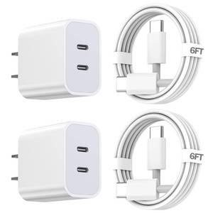 lot 9145 image: iPhone 15 Charger,Apple Charger Fast Charging,2Pack Dual Port Power Delivery Apple Charging Block,2Pack 6FT USB C to C iPhone 16 Charge Cable,USB C Charge for iPhone 1615 ProiPad ProiPad AirMini