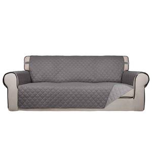 lot 9207 image: PureFit Reversible Quilted Sofa Cover, Water Resistant Slipcover Furniture Protector, Washable Couch Cover with Non Slip and Elastic Straps for Kids, Dogs, Pets (Sofa, GrayLight Gray)