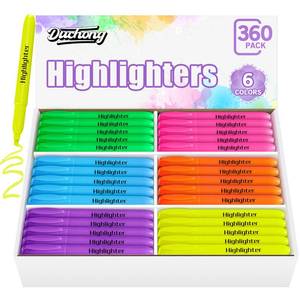 lot 9213 image: Duchong 360 Highlighters Bulk, Highlighters Assorted Colors for Adult Kids, Chisel Tip Dry-Quickly No Bleed Highlighter, Office Classroom Must Have, School Supplies for Teachers