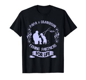 lot 9919 image: Matching Papa and Grandson Fishing Shirt Fishing Grandpa T-Shirt Large