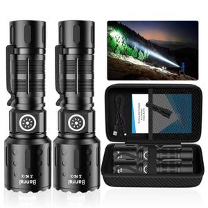 lot 9929 image: Rechargeable Flashlights High Lumens, Super Bright LED Small Powerful Tactical Flashlight with Memory Function, 6Modes Pocket Waterproof Flash Light for Camping,Emergency