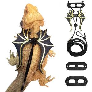 lot 9932 image: ADOGGYGO Bearded Dragon Lizard Leash Harness - 3 Size Pack Dinosaur Wing Lizard Harness Leash for Bearded Dragon Lizard Reptiles
