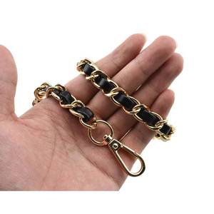 lot 9934 image: HAHIYO Metal Plus Synthetic Leather Purse Chain Strap Length 23.6 Inch Gold Black for Shoulder Cross Body Sling Purse Handbag Clutch Replacement Comfortable 0.47 Inch Wide 5mm Extra Thick 1 Pack