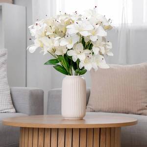lot 9943 image: OBDXZHC 6PCS White Artificial Lily Flowers with 30 Head Vintage Silk Lilles Bouquet Fake Lillies Floral Arrangement for Home Decor Indoor Wedding Party Decor (White)