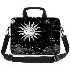 lot 9945 image: AMARY 13 13.3 laptop sleeve chromebook case adjustable shoulder strap with handle accessory pocket (Sun Moon)