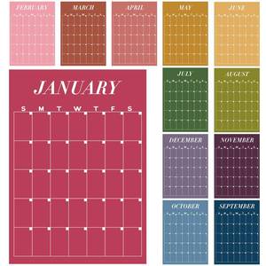 lot 9969 image: 2025-2026 Undated Large Wall Calendar Dry Ease 12 Month Reusable Calendar Blank Planner Yearly Planning New Year Christmas Gift for Office Home Classroom(Classic,12x16)