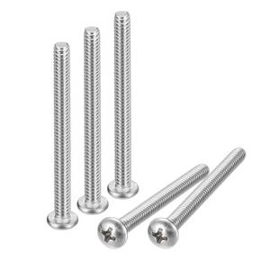 lot 9988 image: uxcell #10-24x4 Pan Head Machine Screws, 304 Stainless Steel 18-8 Screw, Phillips Drive, Fully Threaded, Bright Finish, Pack of 10