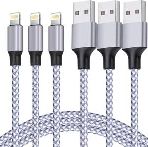 lot 9989 image: TAKAGI for iPhone Charger, MFi Certified Lightning Cable 3PACK 6FT Nylon Braided USB Charging Cable High Speed Transfer Cord Compatible with iPhone 14131211 Pro MaxXS MAXXRXSX8iPad