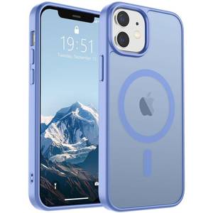 lot 9997 image: SUPFINE Magnetic for iPhone 12 Mini Case & iPhone 13 Mini Case (Compatible with MagSafe) (Military Grade Drop Protection) Slim Translucent Matte Shockproof Phone Cover,Blue Purple