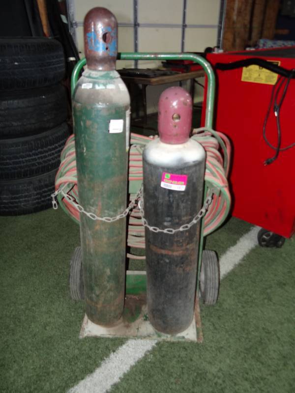 Oxy Settling ACETYLENE Torch Set with Cart and Gauges | Mechanic Shop ...