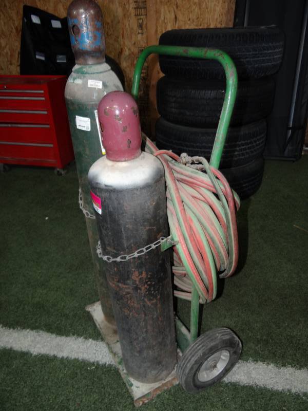 Oxy Settling ACETYLENE Torch Set with Cart and Gauges | Mechanic Shop ...