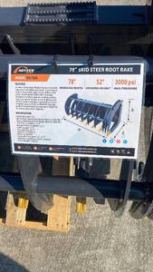 lot 700 image: (RR-78W) Arteer 78-inch Skid Steer Root Rake  (Unused)