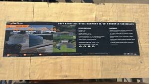 lot 731 image: (Unused) - Arteer - (QB-WG-2020) 20x20ft All-Steel Carport with Enclosed Sidewalls