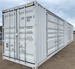 lot 293 image: Gray 40 Container w 2 Open Sides # LYGU4166857