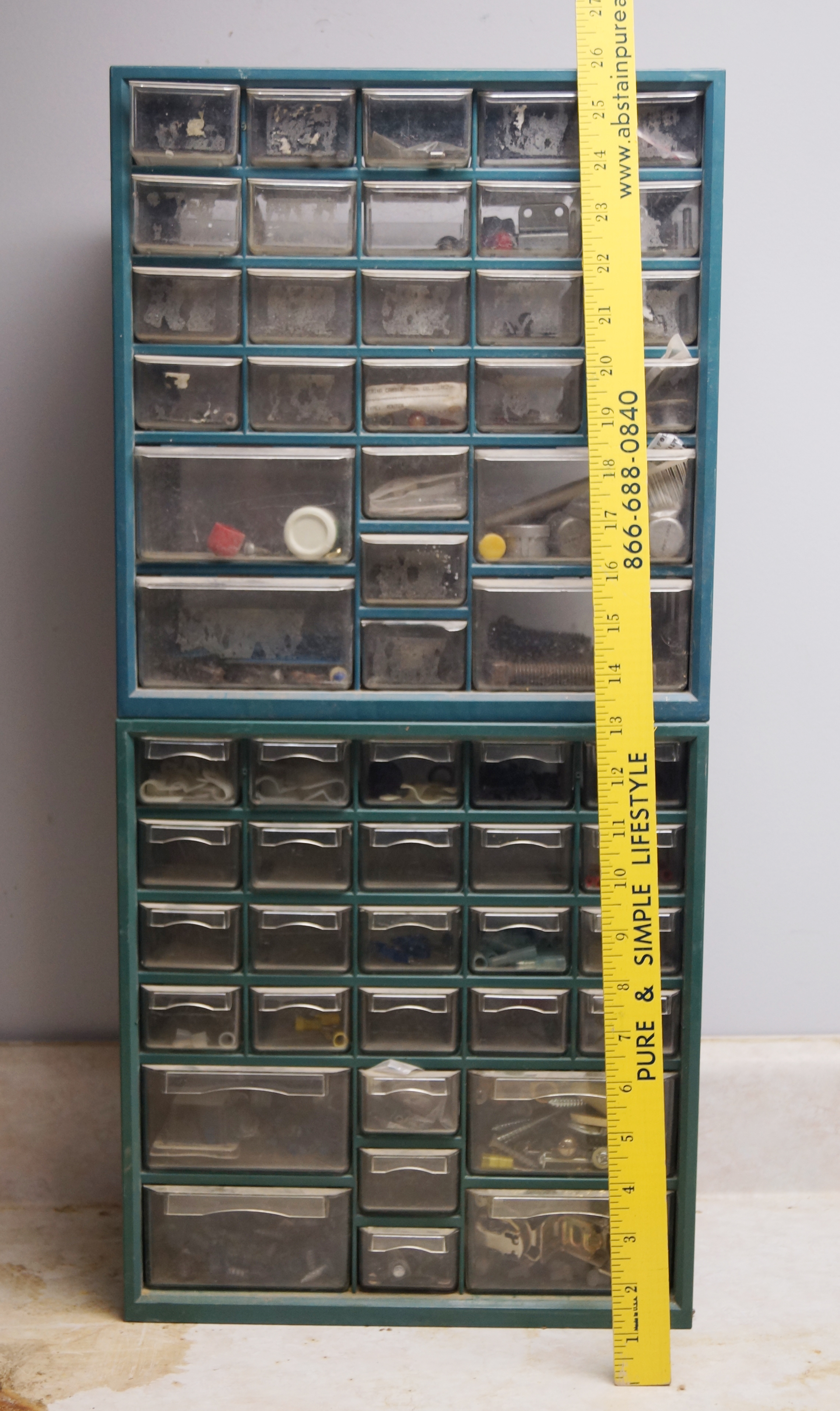 lot 1003 image: Lot of 2 Hardware Organizer Cabinets - Full of Good stuff - check out the pics
