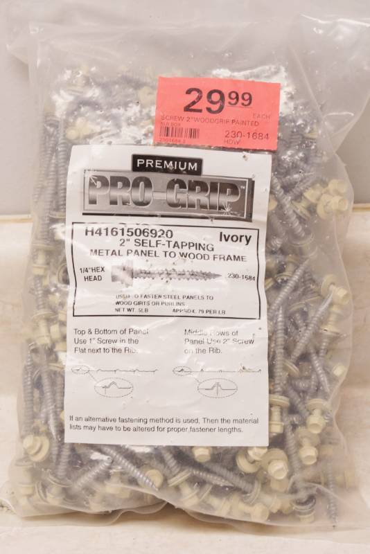 lot 1022 image: BIG 5 lb. Bag of Sheet Metal Screws - 1 Self-Taping Metal Panel to Wood Frame Screws - IVORY H4161501920