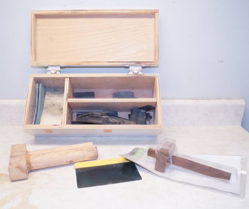 lot 1038 image: Lot 2 Wooden Boxes of Auto-Body Tools - see pics
