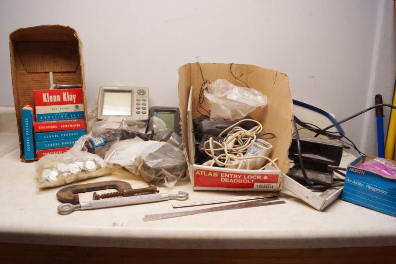 lot 1051 image: Lot of Goodies - C-Clamp, Vintage Clay - Fish Finders and more