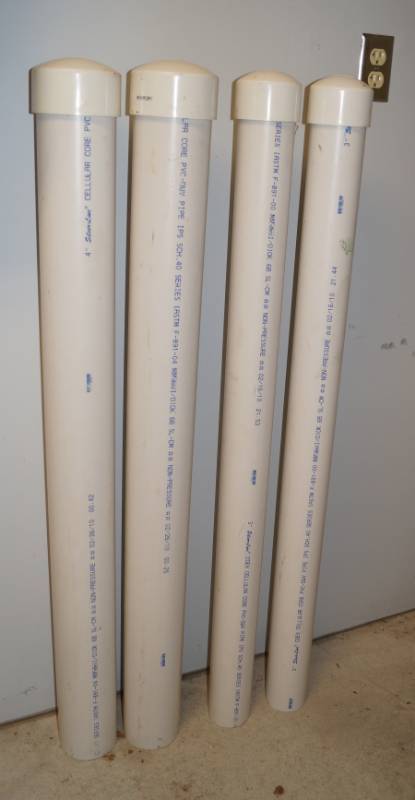 lot 1077 image: Lot of large diameter PVD pipe w caps see pics for print line