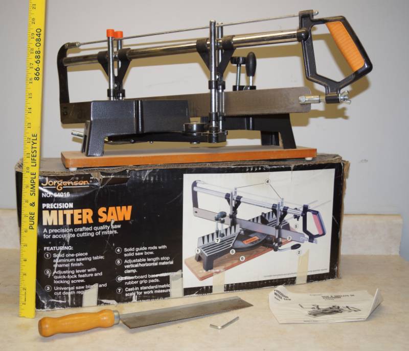 lot 1127 image: Jorgenson PRECISION MITER SAW - appears New in Box w instructions - nice