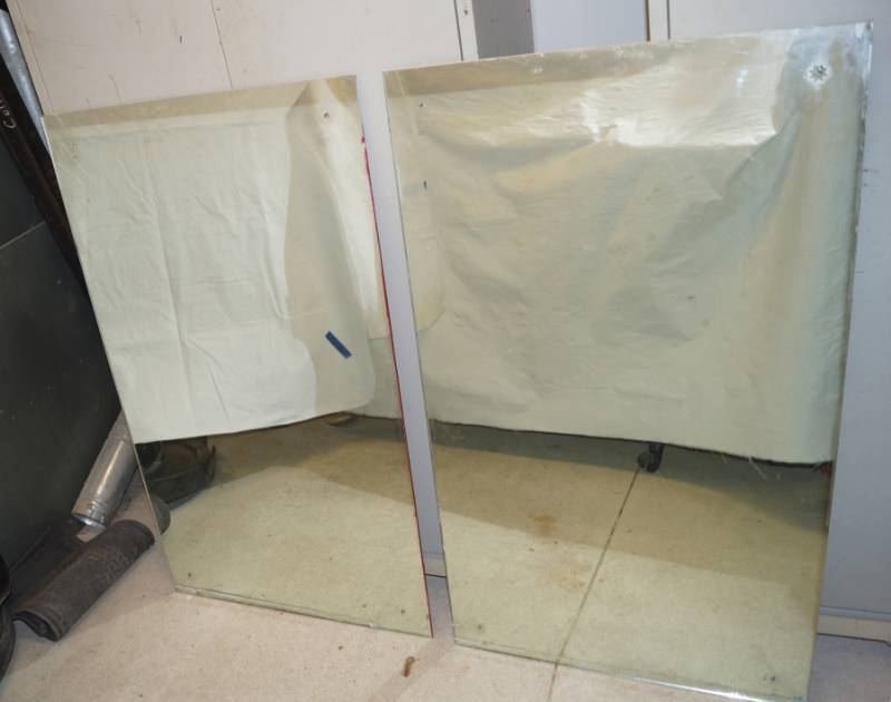lot 1141 image: Lot of 2 Plate Glass Wall Mirrors - 4 ft x 24.5 in.