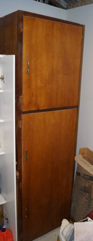 lot 1188 image: Brown Wooden Storage Cabinet 7 tall