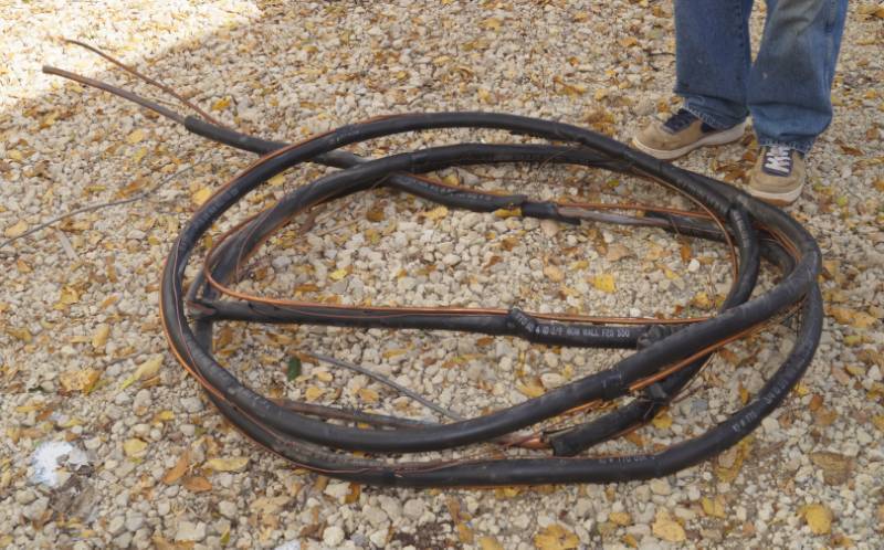 lot 1230 image: HVAC Line Sets - Long Length - Copper Line inside of foam padding