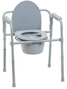 lot 56320 image: Drive Medical Folding Bedside Commode Chair - Retail $45