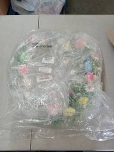 lot 57936 image: Artificial Floral Easter Wreath - Retail $15
