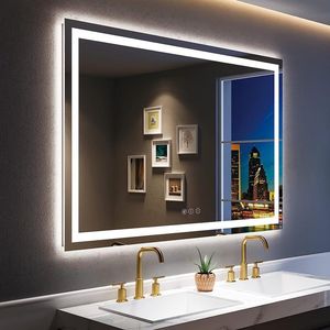 lot 7957 image: Modern LED Bathroom Mirror with Backlight - 60x36 Retail $579