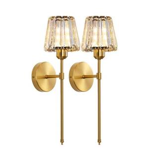 lot 7964 image: Modern Crystal Wall Sconce Set - Retail $319