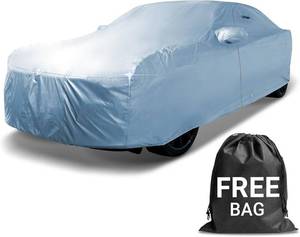 lot 57966 image: Waterproof Car Cover with Storage Bag - Color Varies Slightly (see photos)  - Retail $59