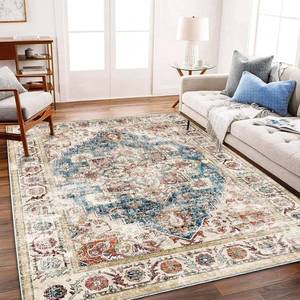 lot 57981 image: Elegant Beige-Blue Medallion Area Rug 8x10 - Retail $111