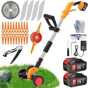 lot 57989 image: Cordless Electric Weed Wacker Kit with Accessories - Item Recieved Will Be Green - Retail $109