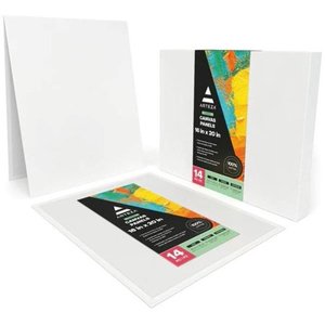 lot 8112 image: Arteza Canvas Panels  Classic  White  16 x20   Blank Canvas Boards for Painting - 14 Pack - Retail $144