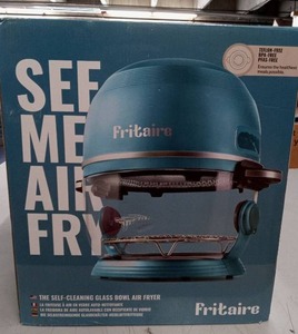 lot 58122 image: Fritaire Self-Cleaning Glass Bowl Air Fryer - New in Box - Retail $89