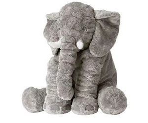 lot 58141 image: Large Grey Plush Elephant Stuffed Animal - Retail $26