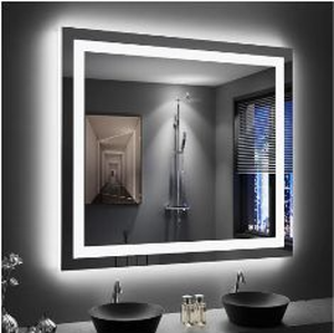 lot 8158 image: Modern LED Bathroom Mirror 40x36 - Retail $199