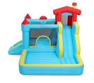 lot 8163 image: Inflatable Bouncy Castle Water Park with Slide - Retail $339