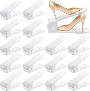 lot 59002 image: 16-Pack Adjustable Shoe Organizer Stackers - Retail $29
