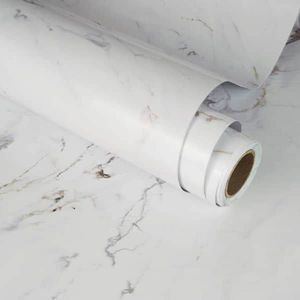 lot 59012 image: White Marble Peel and Stick Roll - Retail $44