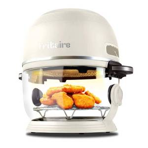 lot 9024 image: Fritaire Self Cleaning Glass Bowl Air Fryer Set, 4 Piece- Midnight - Retail $286