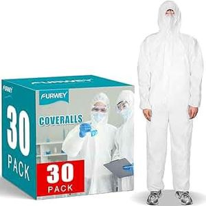 lot 59031 image: Furwey 30-Pack XXL Disposable Protective Coveralls - Retail $95