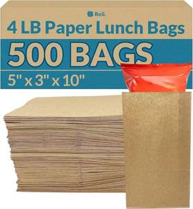 lot 59032 image: Reli. Brown Paper Lunch Bags (500 Count) - Retail $27